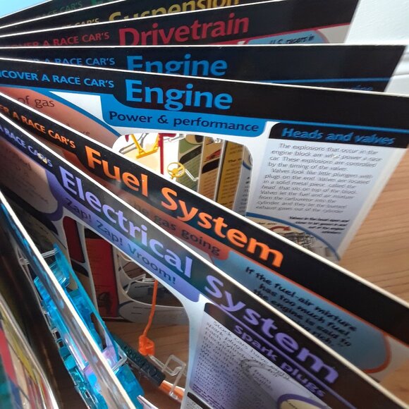 Model Engine 'Uncover A Race Car' 3 Dimensional Book  RARE - Picture 8 of 12